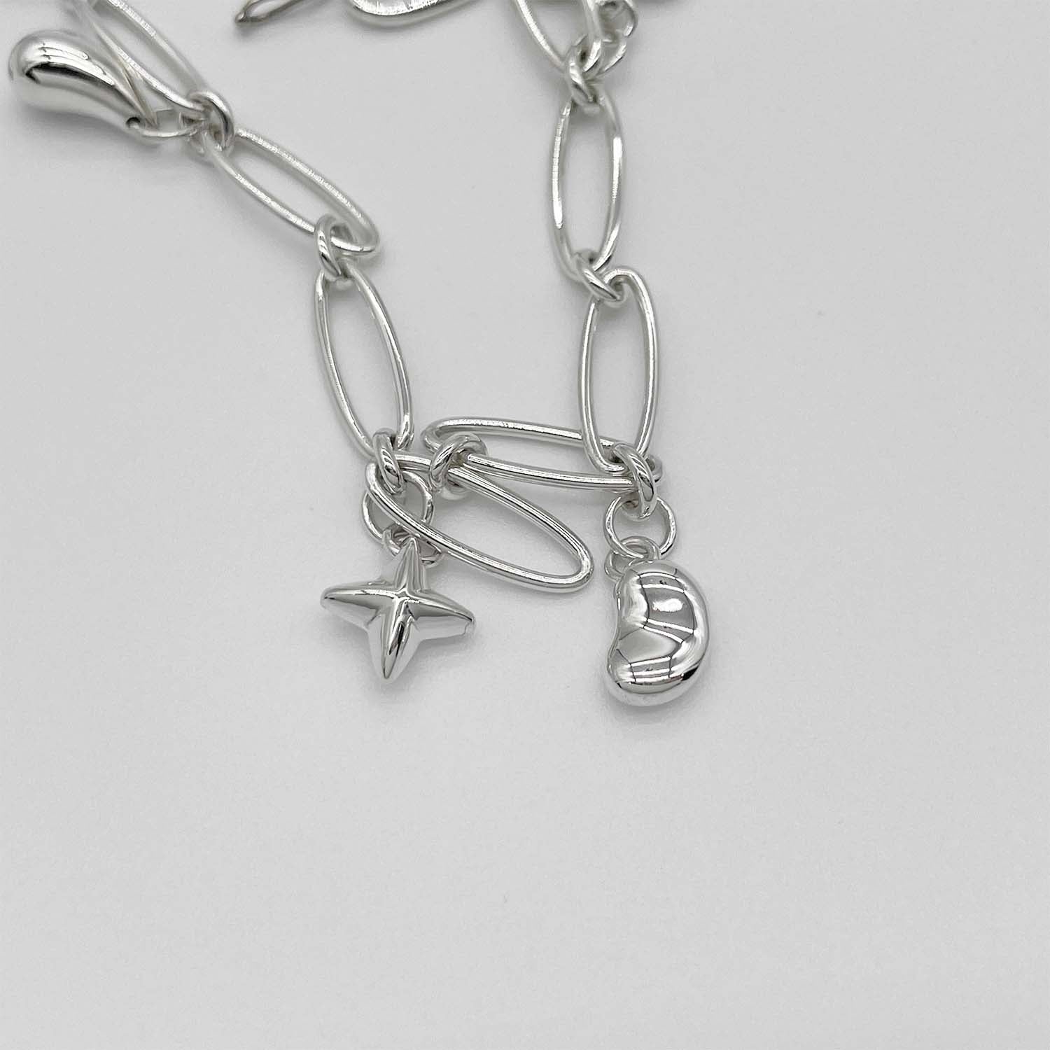 Tiffany&Co. ティファニー ブレスレット 5チャーム リンクチェーン SV925 新品仕上済