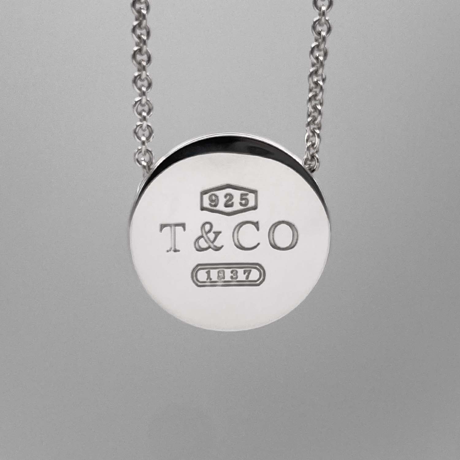 Tiffany&Co. ティファニー 1837 コンケーブ ネックレス SV925 ロゴプレート 新品仕上済