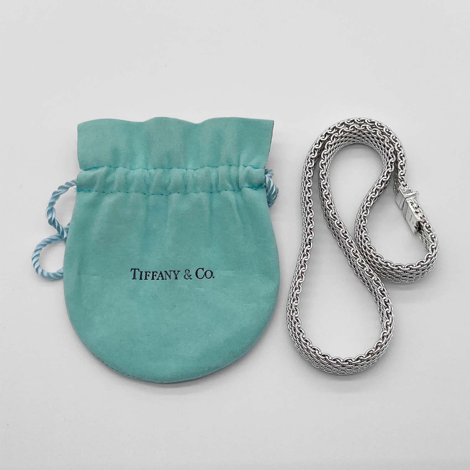 Tiffany&Co. ティファニー 46cm サマセット ネックレス メッシュ SV925 新品仕上済