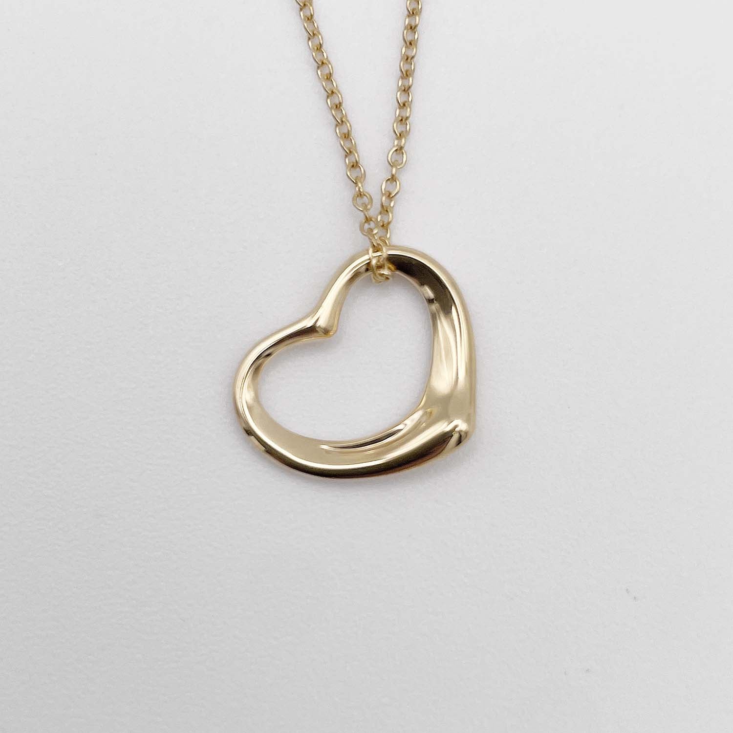 Tiffany&Co. ティファニー ネックレス オープンハート 15mm ペレッティ 750 新品仕上済