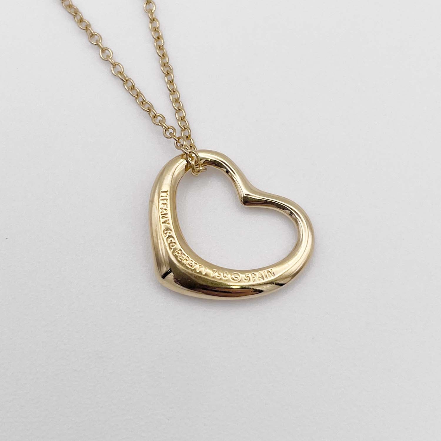 Tiffany&Co. ティファニー ネックレス オープンハート 15mm ペレッティ 750 新品仕上済