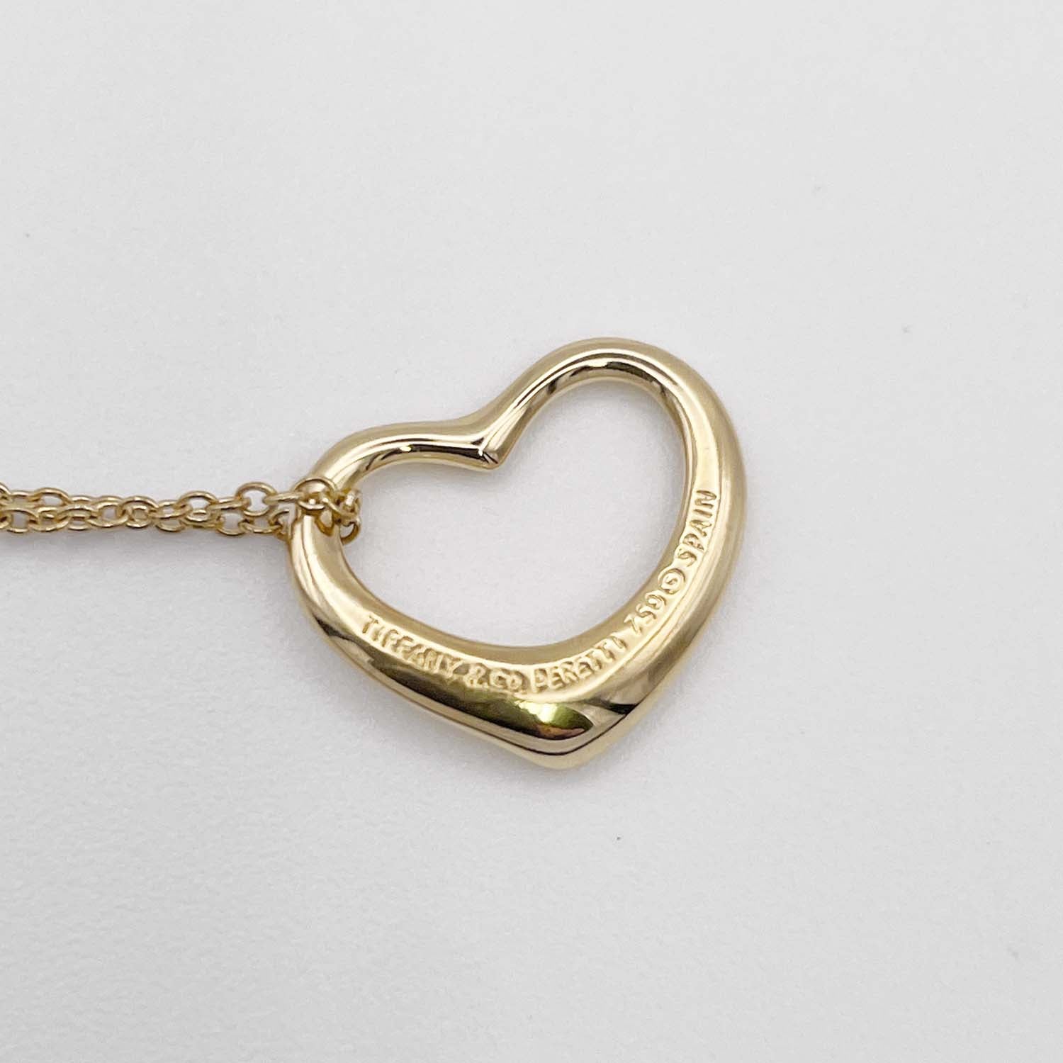 Tiffany&Co. ティファニー ネックレス オープンハート 15mm ペレッティ 750 新品仕上済