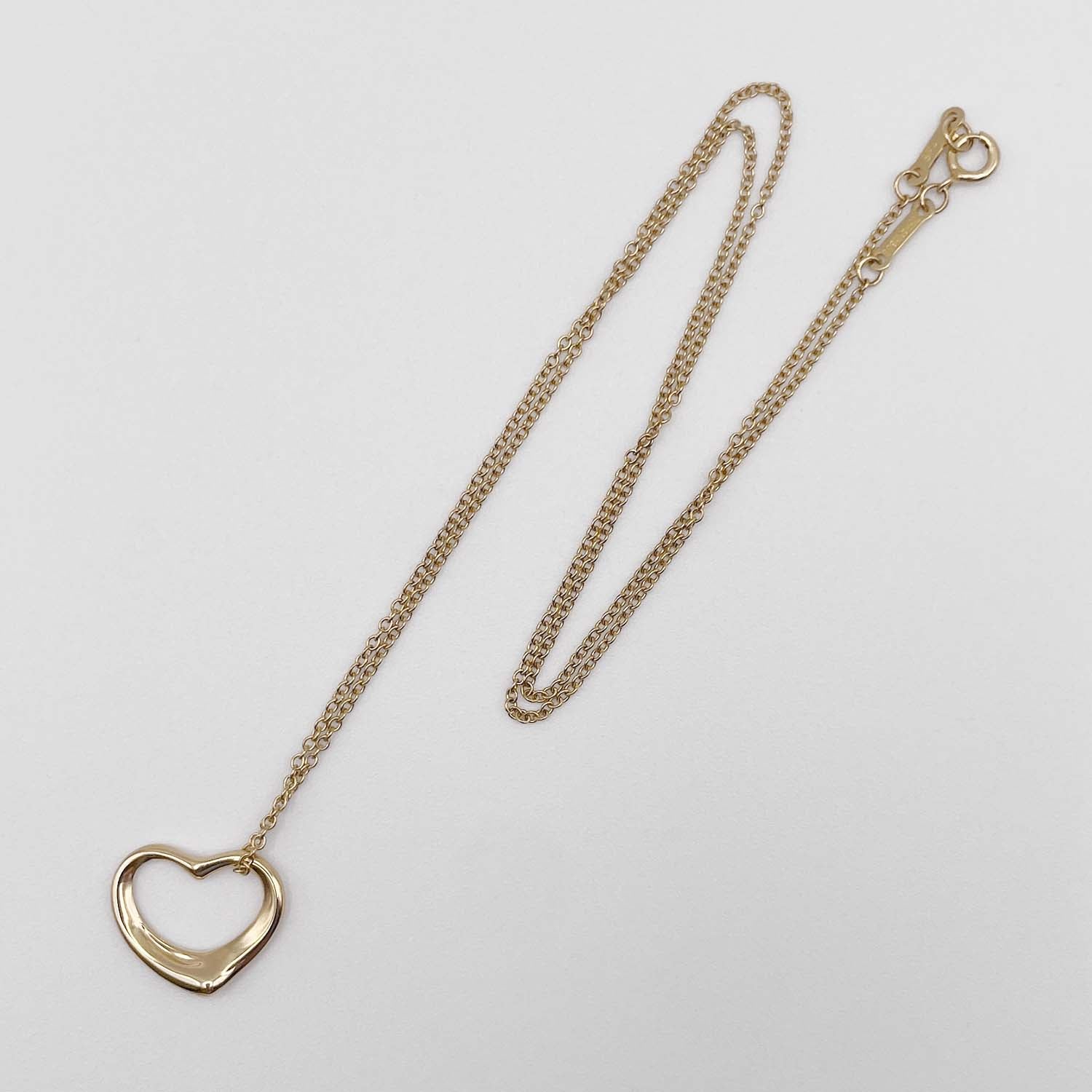 Tiffany&Co. ティファニー ネックレス オープンハート 15mm ペレッティ 750 新品仕上済