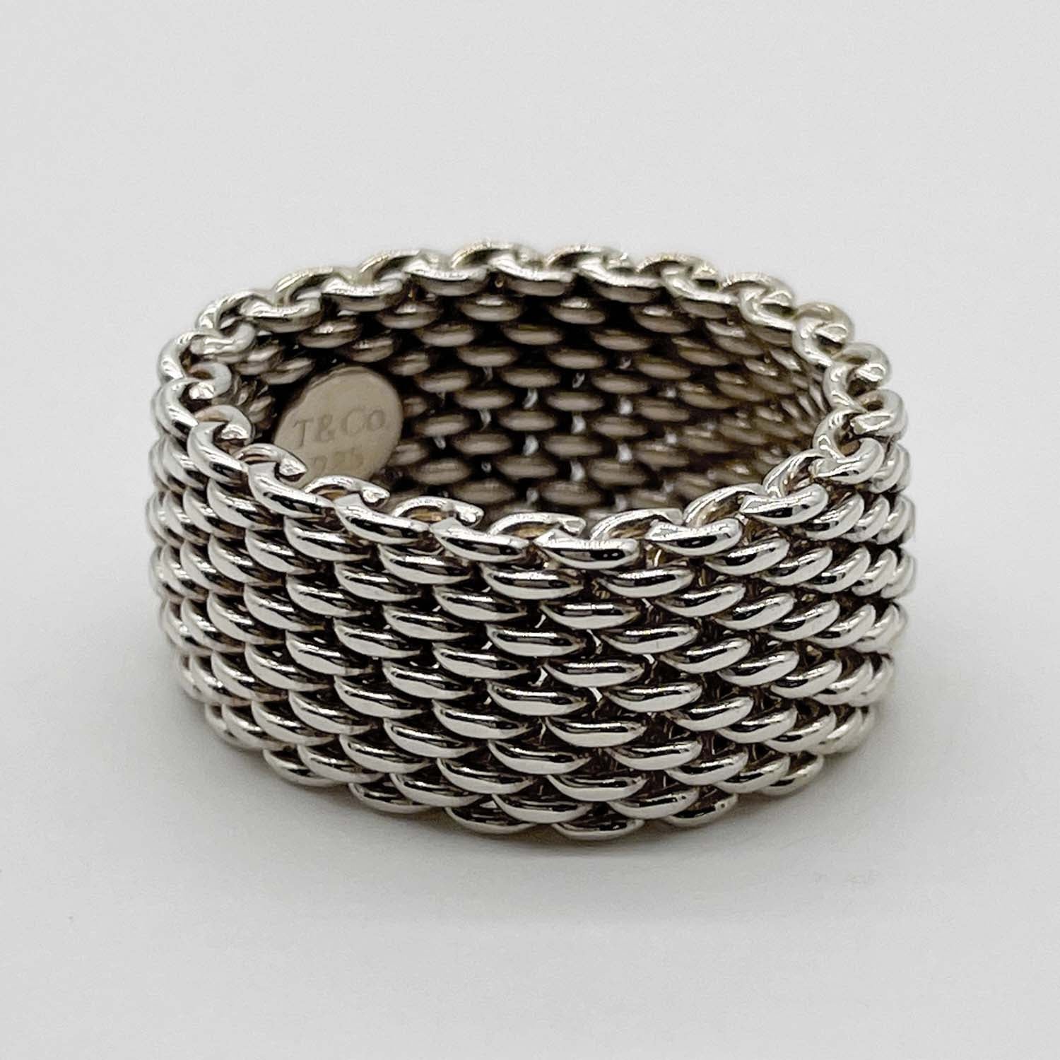 Tiffany&Co. ティファニー  12号 サマセット リング 指輪 メッシュ SV925 新品仕上済