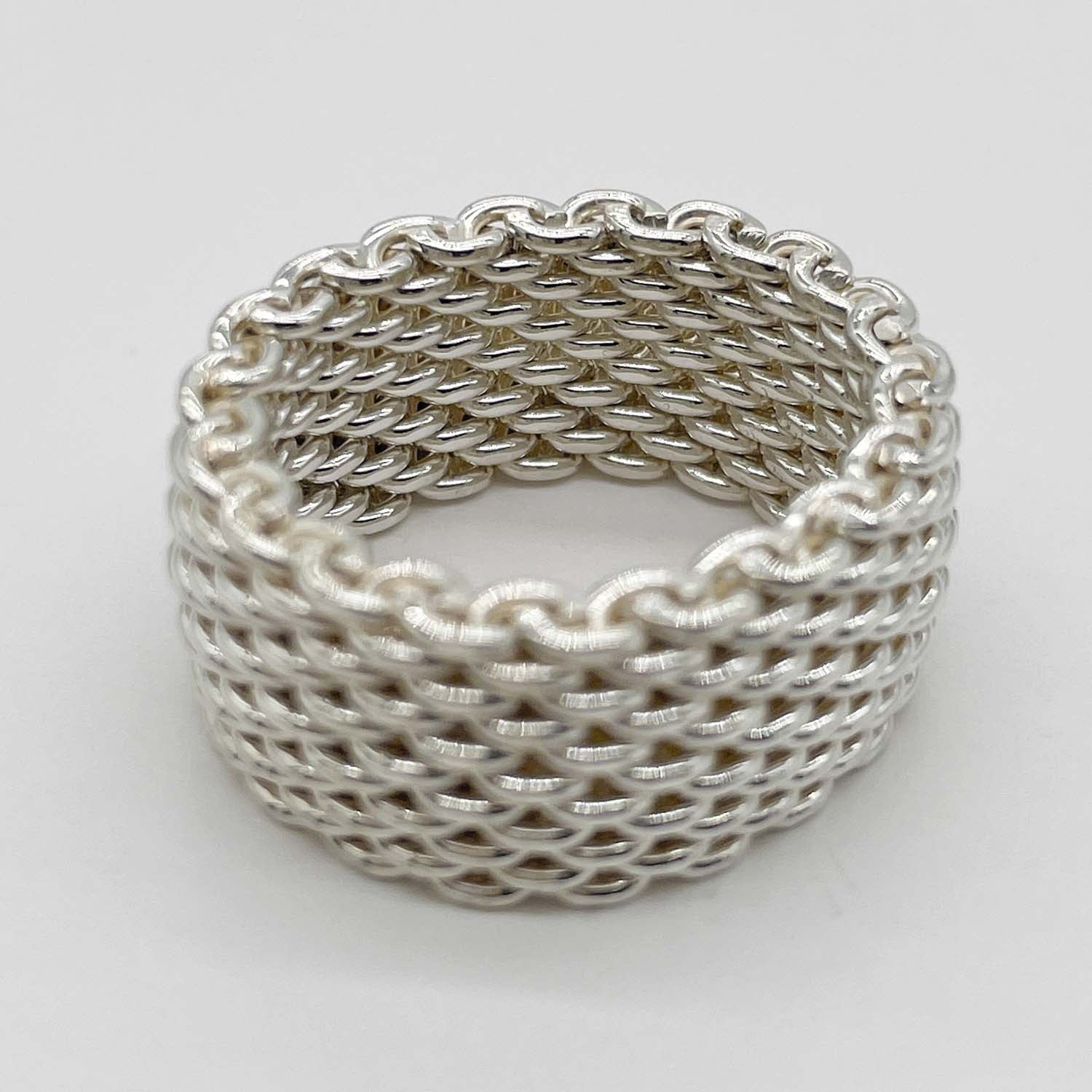 Tiffany&Co. ティファニー 9号 サマセット リング 指輪 メッシュ SV925 新品仕上済