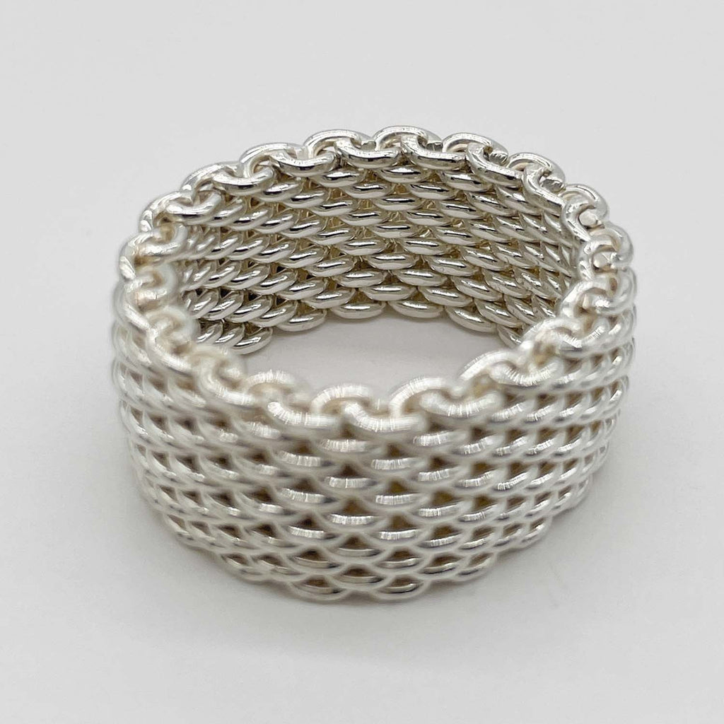 Tiffany&Co. ティファニー 9号 サマセット リング 指輪 メッシュ SV925 新品仕上済