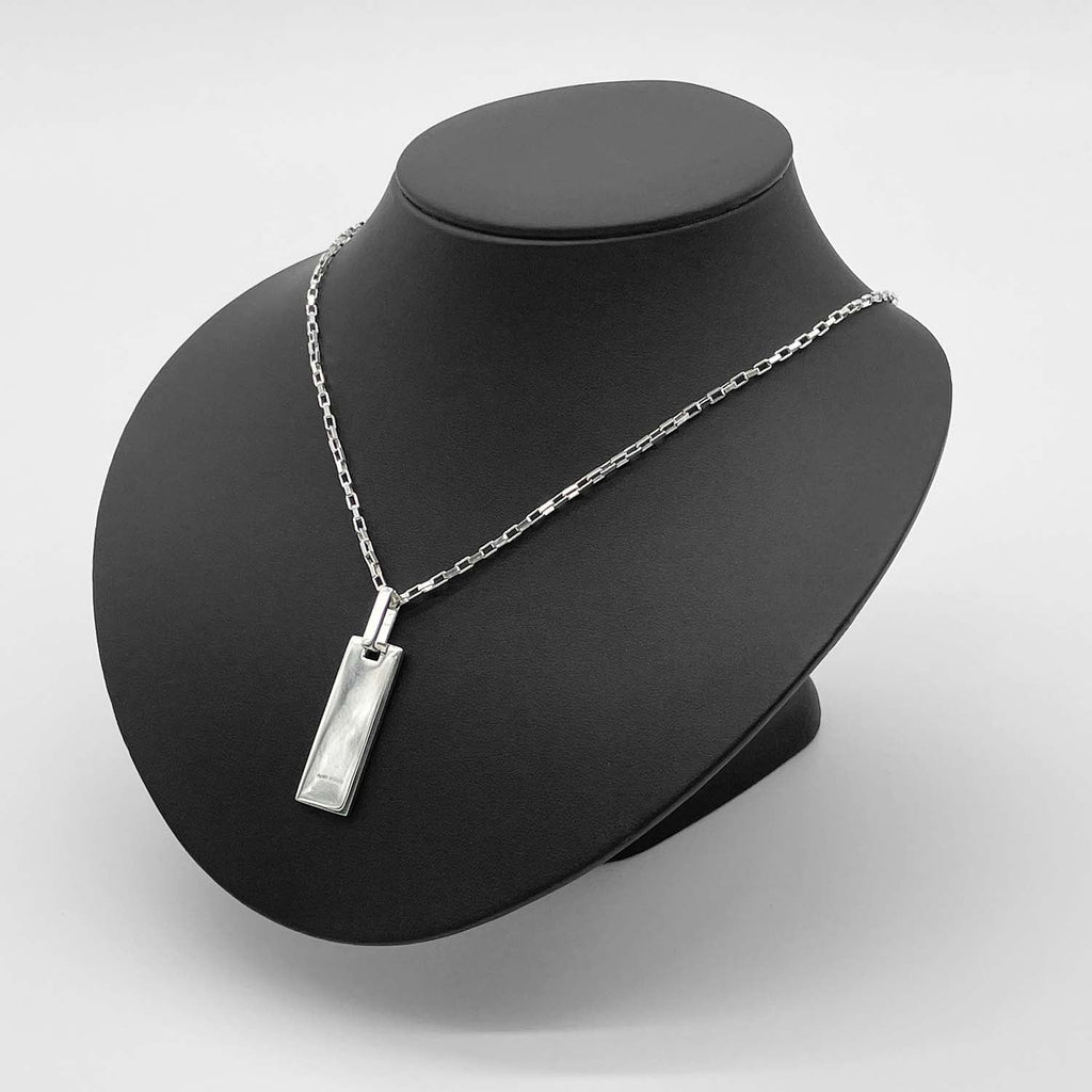 GUCCI グッチ ロゴ プレート ネックレス ペンダント チェーン SV925 新品仕上済