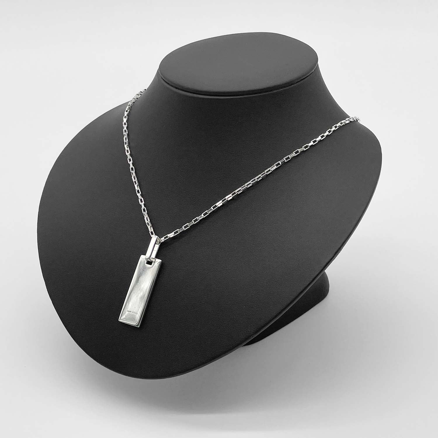 GUCCI グッチ ロゴ プレート ネックレス ペンダント チェーン SV925 新品仕上済