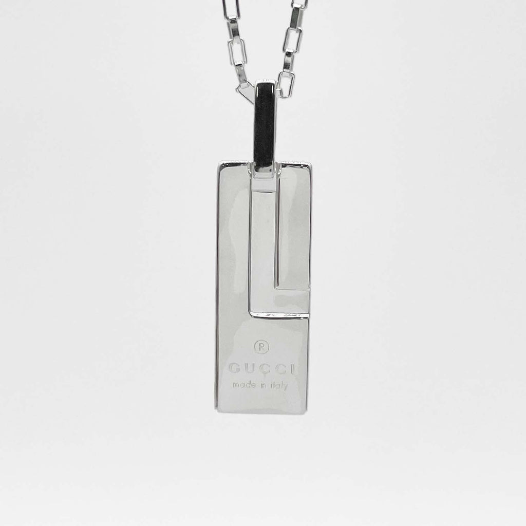 GUCCI グッチ ロゴ プレート ネックレス ペンダント チェーン SV925 新品仕上済