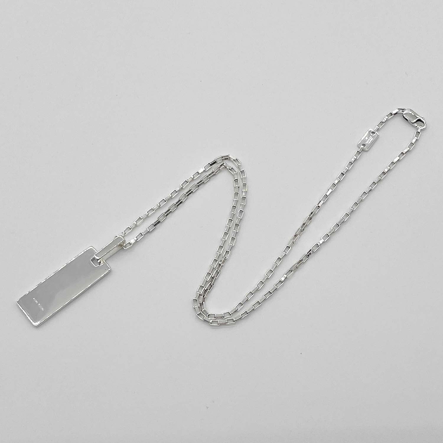 GUCCI グッチ ロゴ プレート ネックレス ペンダント チェーン SV925 新品仕上済