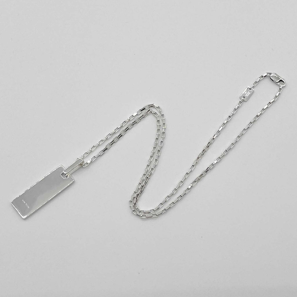 GUCCI グッチ ロゴ プレート ネックレス ペンダント チェーン SV925 新品仕上済