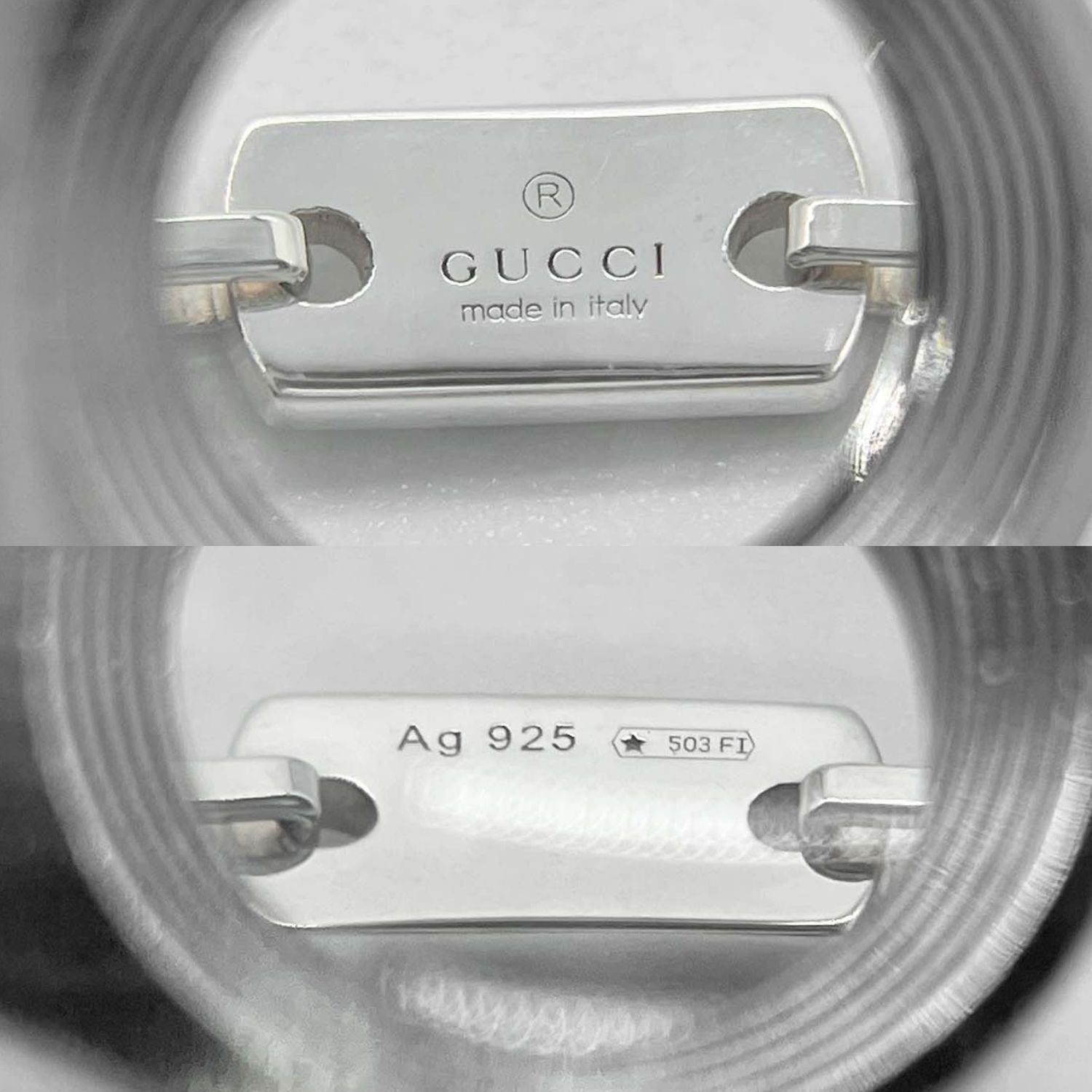 GUCCI グッチ ロゴ プレート ネックレス ペンダント チェーン SV925 新品仕上済