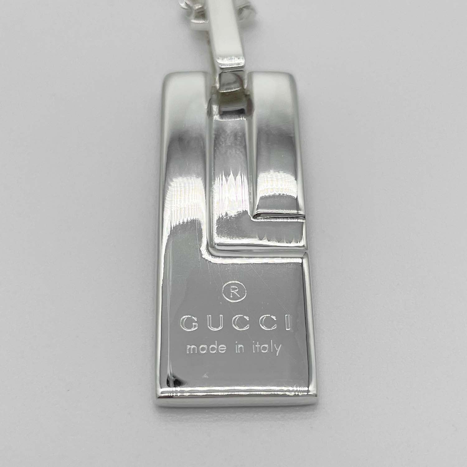 GUCCI グッチ ロゴ プレート ネックレス ペンダント チェーン SV925 新品仕上済