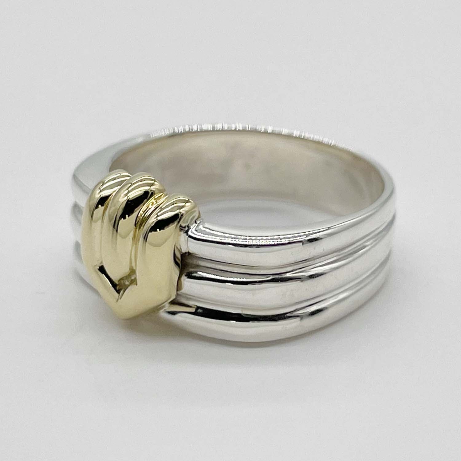 Tiffany&Co. ティファニー 14.5号 グルーブド シグネチャー リング 750 SV925 新品仕上済