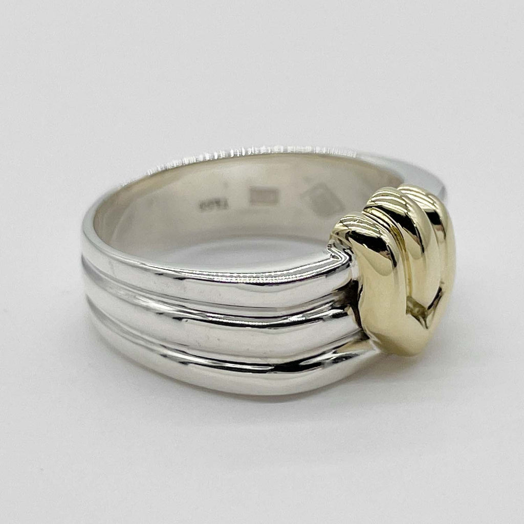 Tiffany&Co. ティファニー 14.5号 グルーブド シグネチャー リング 750 SV925 新品仕上済