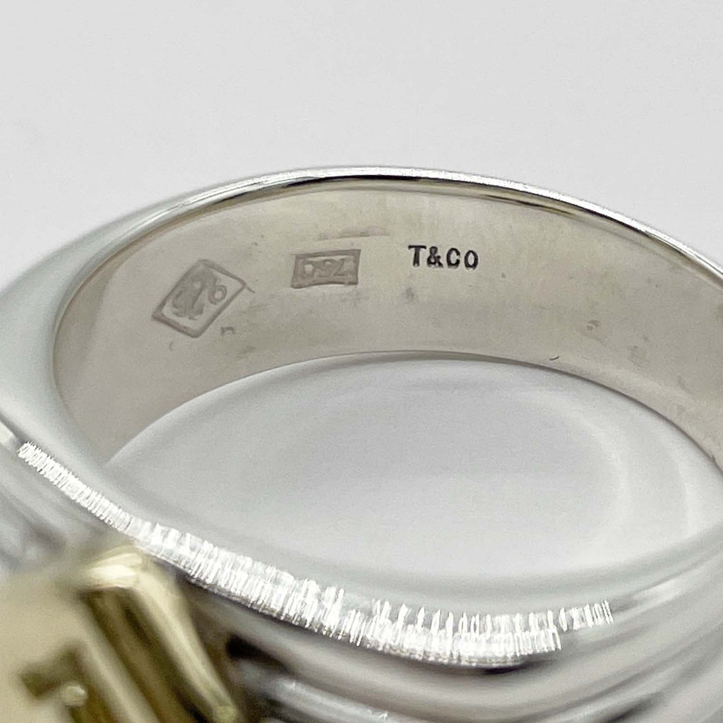 Tiffany&Co. ティファニー 14.5号 グルーブド シグネチャー リング 750 SV925 新品仕上済