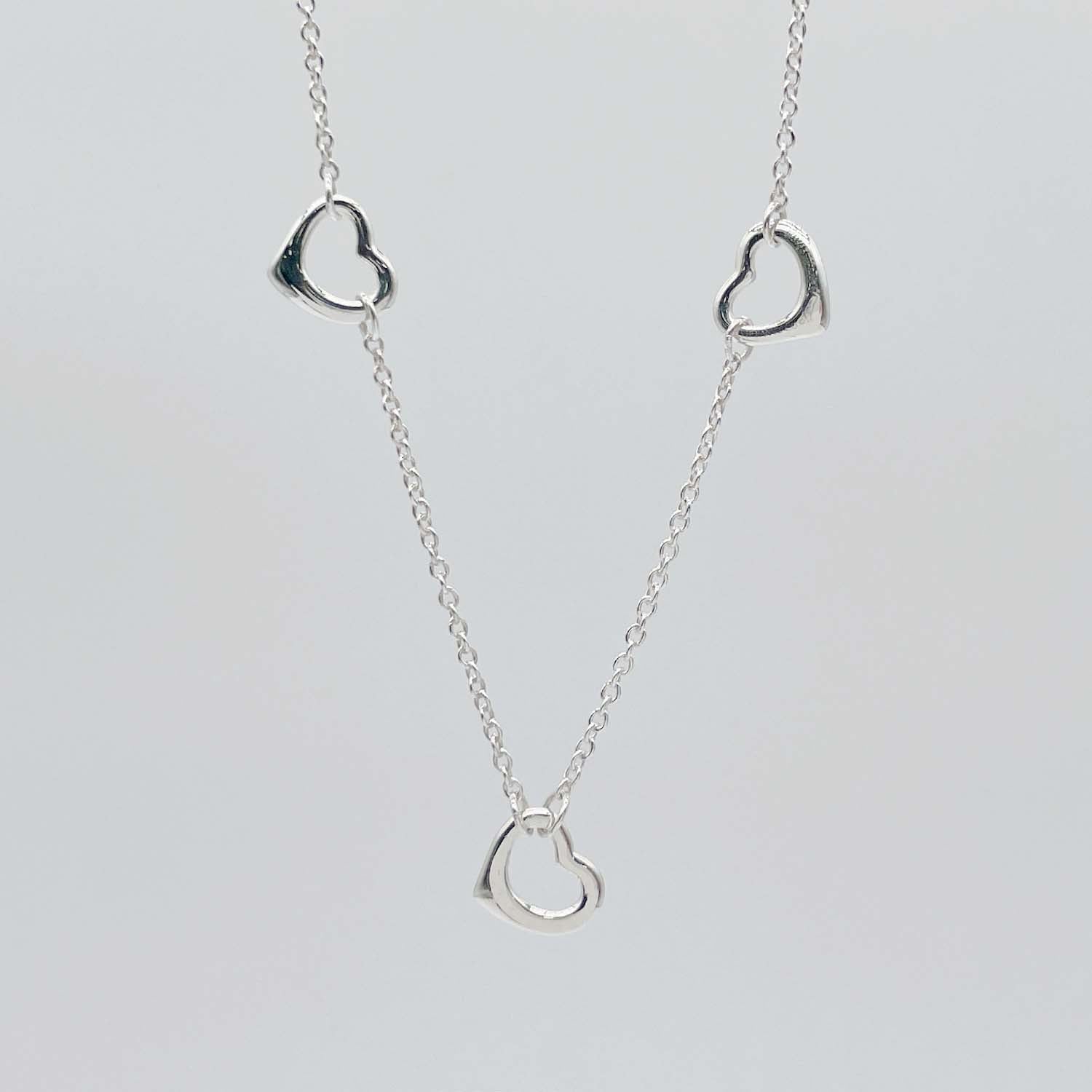 Tiffany&Co. ティファニー オープンハート 3P ネックレス SV925 トリプル 新品仕上済