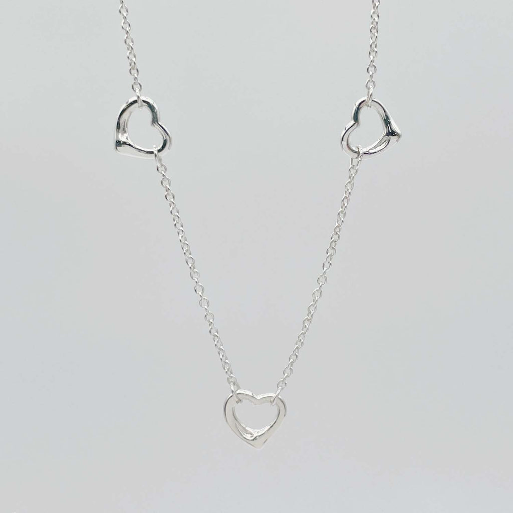 Tiffany&Co. ティファニー オープンハート 3P ネックレス SV925 トリプル 新品仕上済
