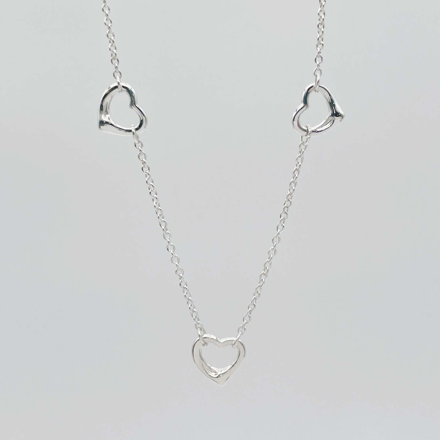 Tiffany&Co. ティファニー オープンハート 3P ネックレス SV925 トリプル 新品仕上済