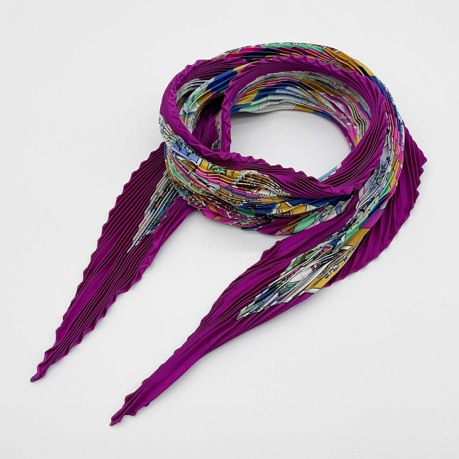 HERMES エルメス プリーツカレ90 CORRESPONDENCE 文通 スカーフ プリセ 切手柄