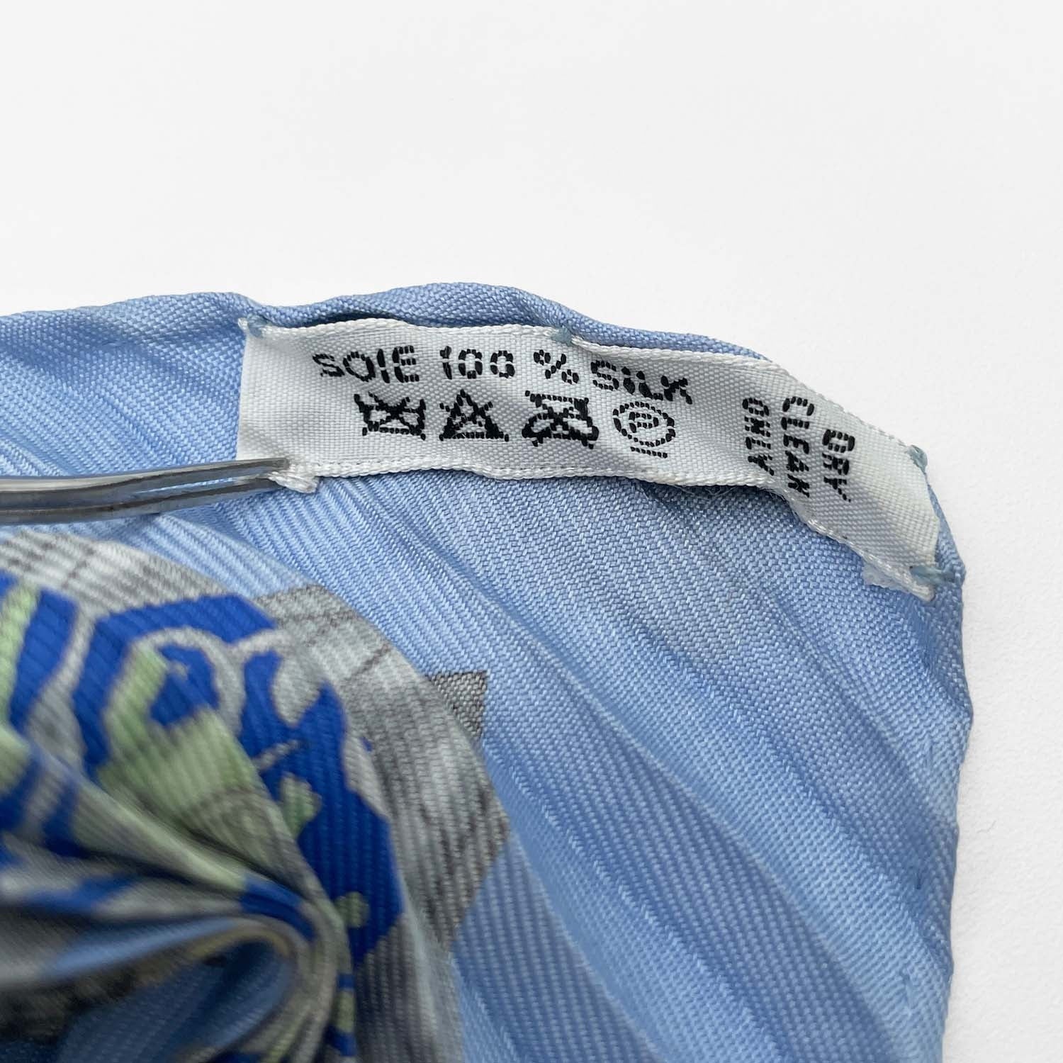 HERMES エルメス プリーツ カレ90 CHASSE EN INDE インドの狩猟 スカーフ プリセ 動物草木花