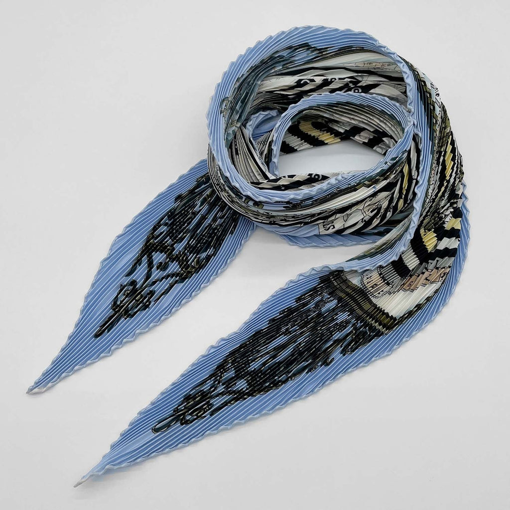 HERMES エルメス プリーツカレ90 DIES ET HORE 占星術 スカーフ プリセ ボーダー