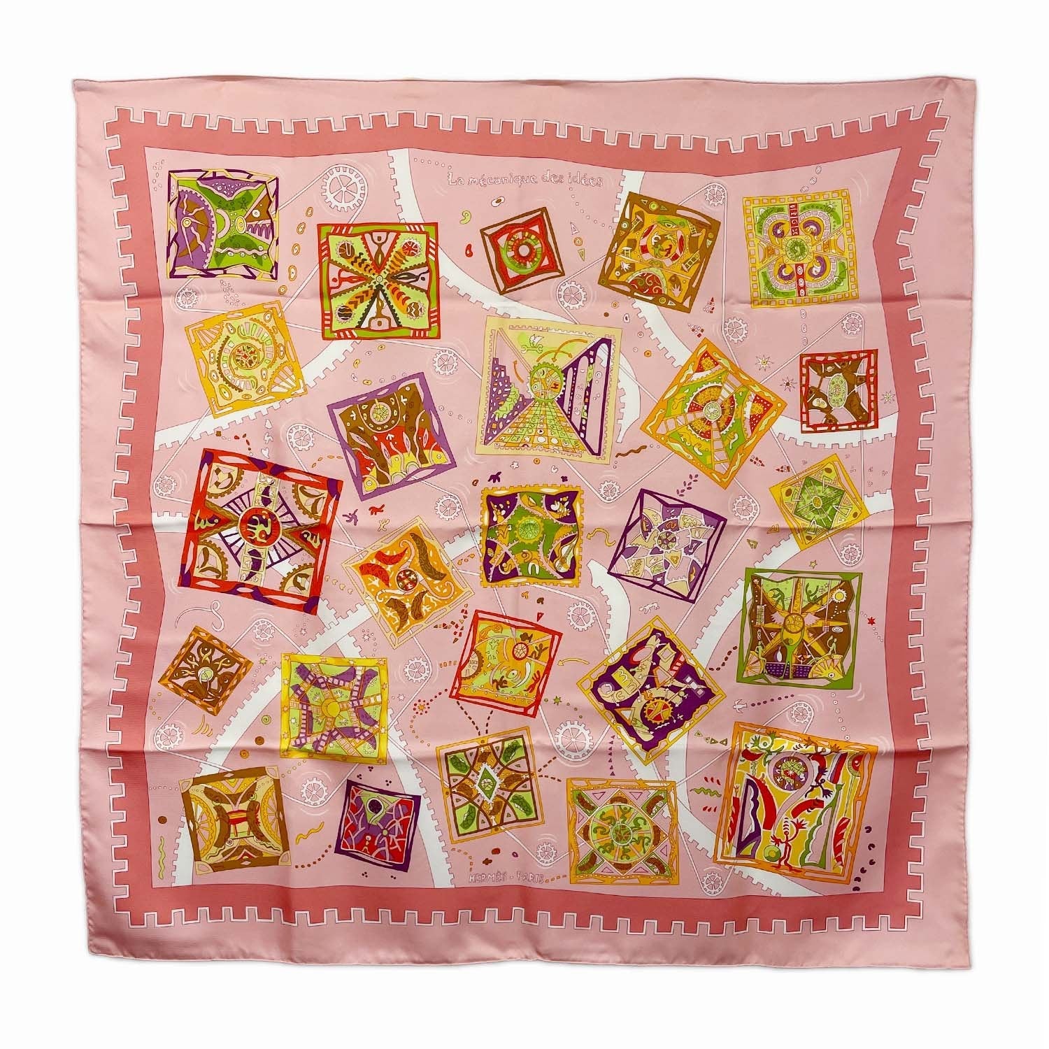 HERMES エルメス カレ90 La mecanique des idees アイディアの構造 人 脳内 メカ