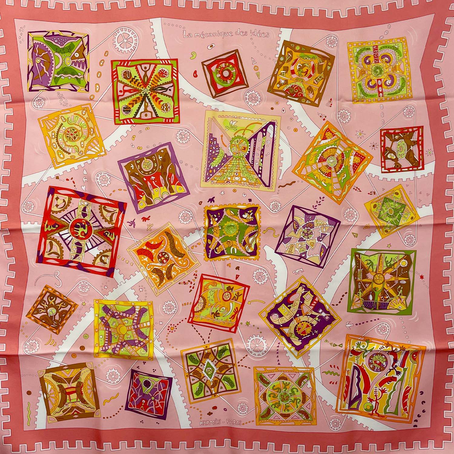 HERMES エルメス カレ90 La mecanique des idees アイディアの構造 人 脳内 メカ