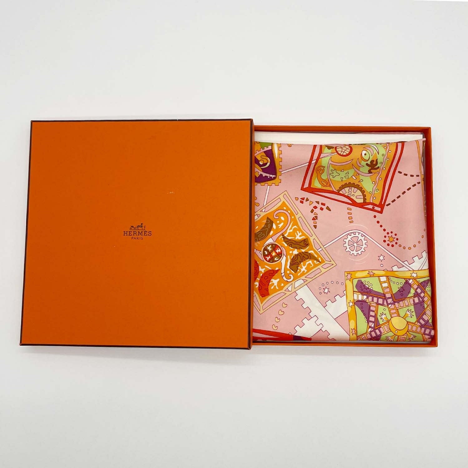 HERMES エルメス カレ90 La mecanique des idees アイディアの構造 人 脳内 メカ