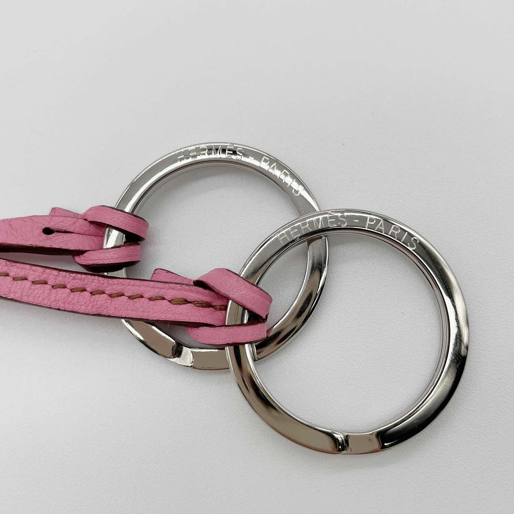 HERMES エルメス クロシェットネックレス ペンダント 2011年製 レザー キーリング キーホルダー