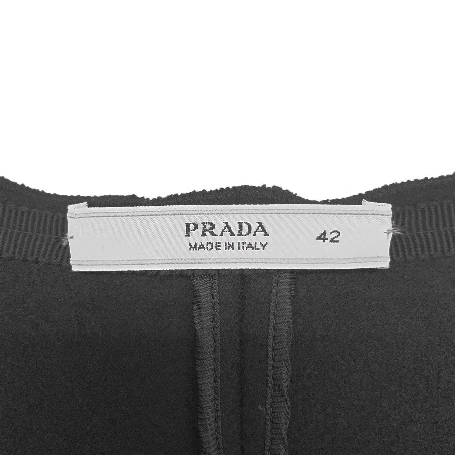 PRADA プラダ ポンチョ サイズ42 ケープ 外套 ウール ブラック