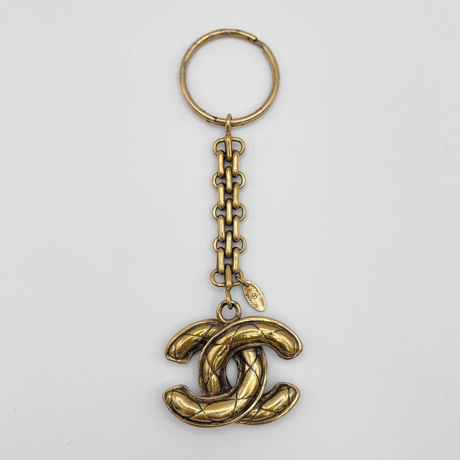 CHANEL シャネル キーホルダー キーリング ゴールド ヴィンテージ ココマーク マトラッセ