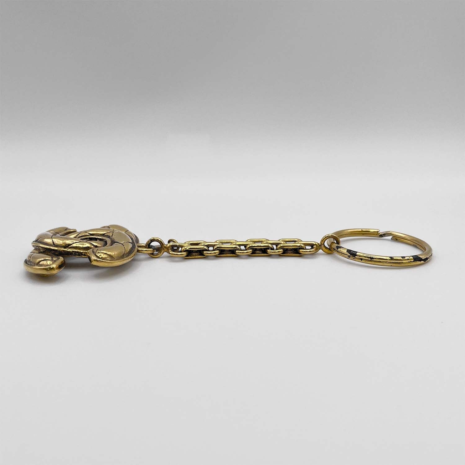 CHANEL シャネル キーホルダー キーリング ゴールド ヴィンテージ ココマーク マトラッセ