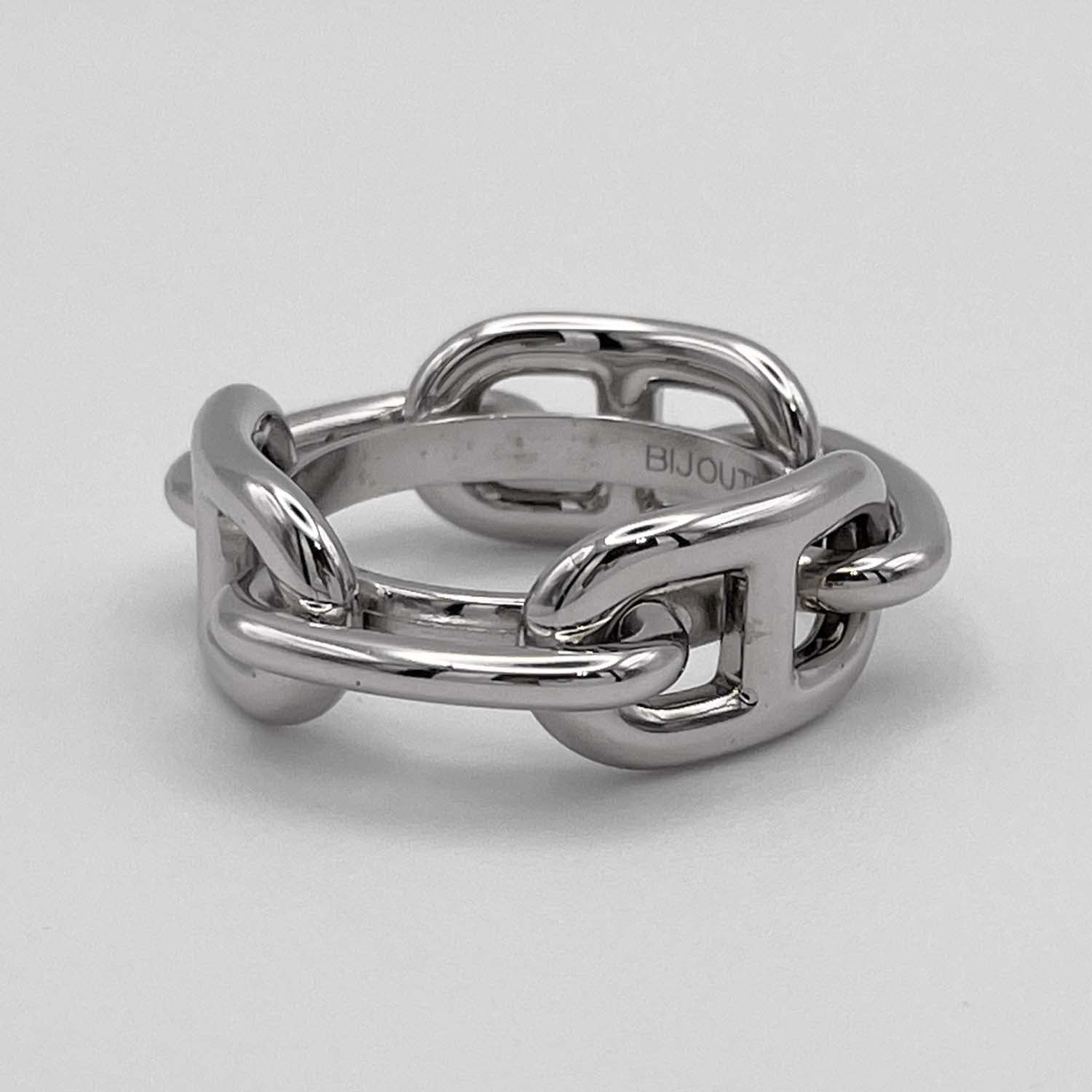 HERMES エルメス スカーフリング レガート シェーヌダンクル シルバー