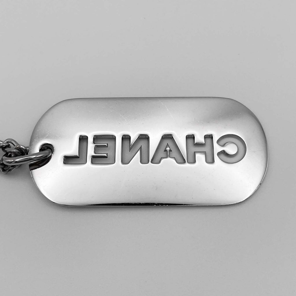 CHANEL シャネル ドッグタグ バッグチャーム ロゴ 04V シルバー