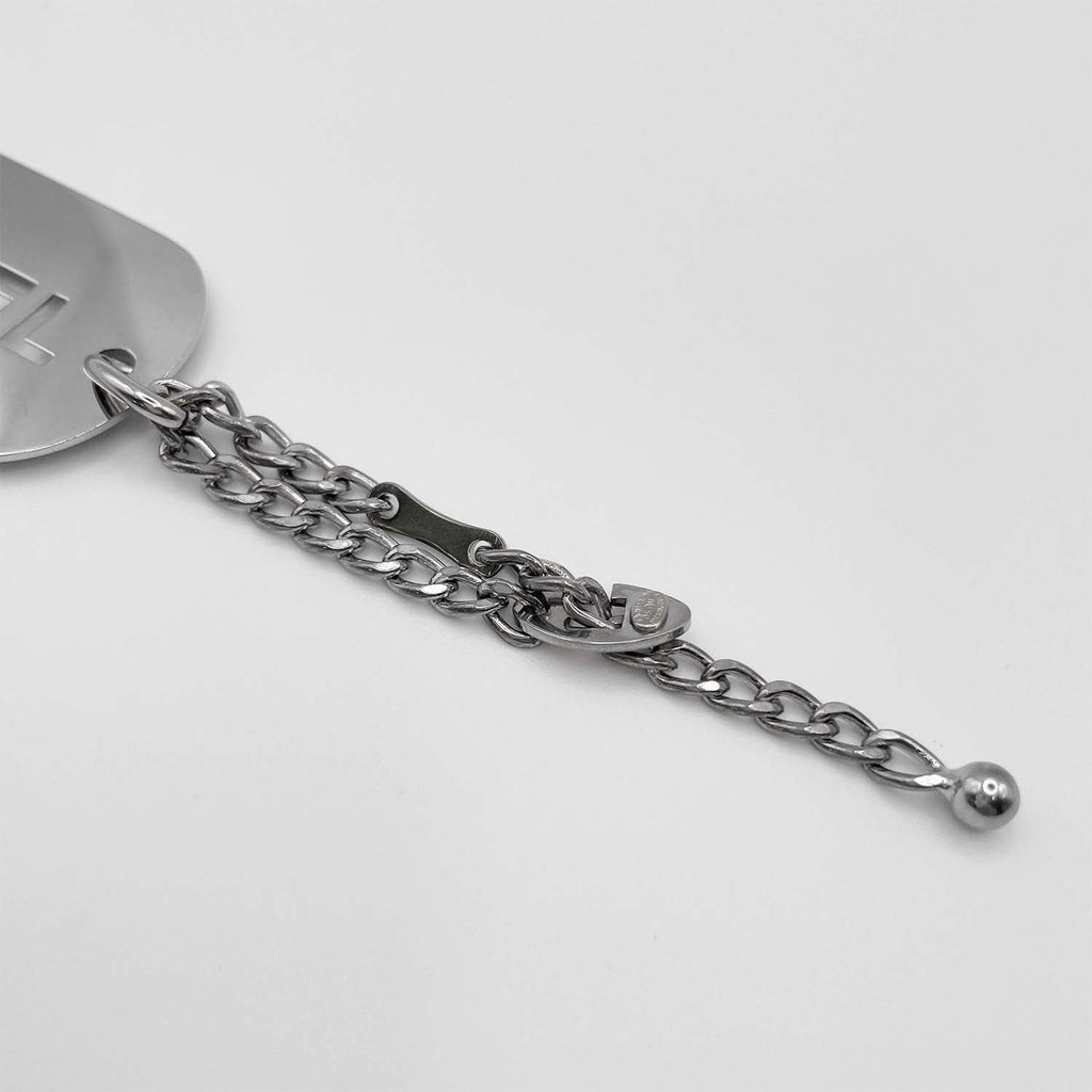 CHANEL シャネル ドッグタグ バッグチャーム ロゴ 04V シルバー