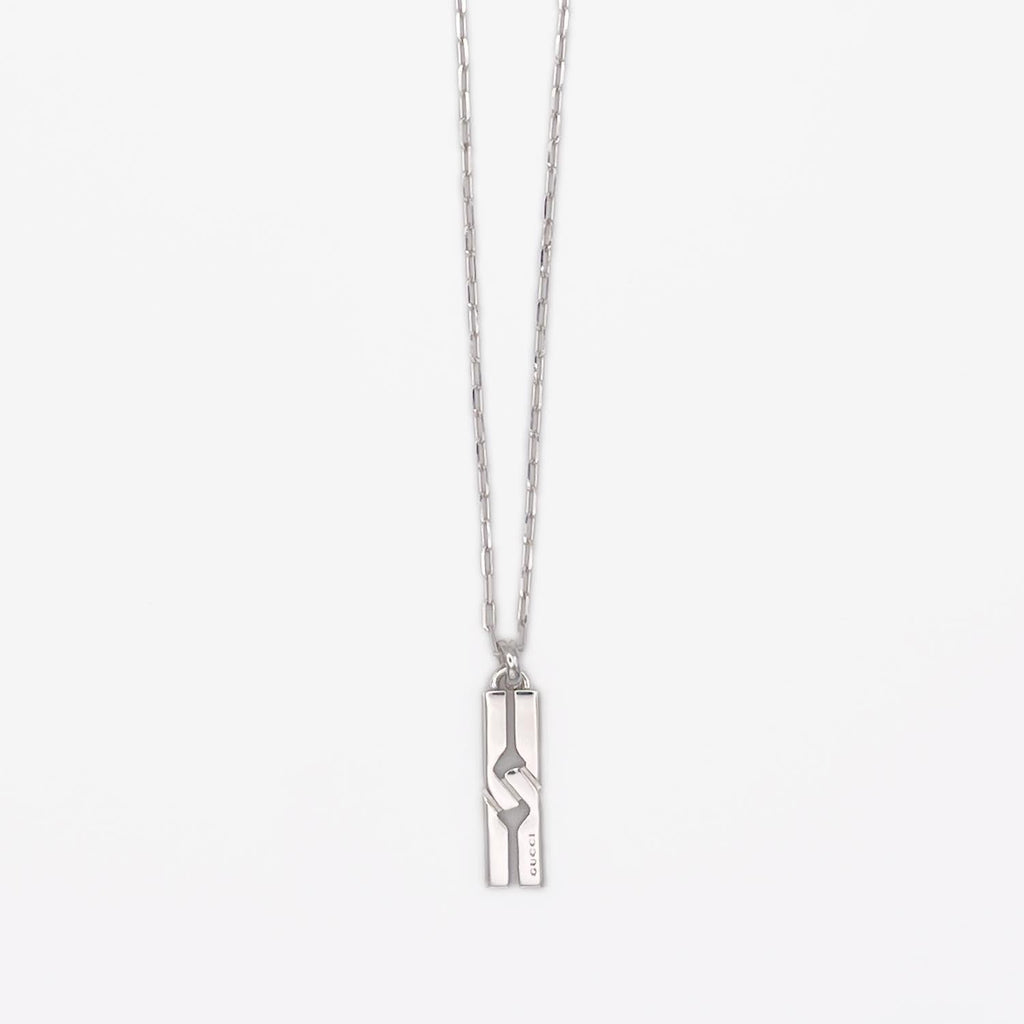 GUCCI グッチ ノット プレート ネックレス SV925 社外チェーン 新品仕上済