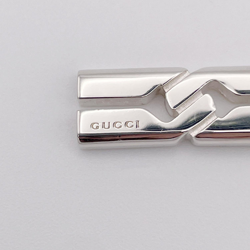 GUCCI グッチ ノット プレート ネックレス SV925 社外チェーン 新品仕上済