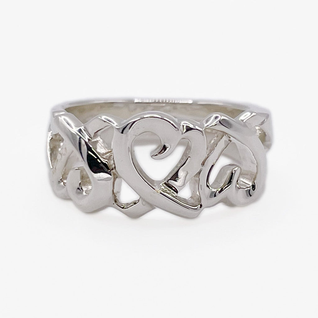 Tiffany&Co. ティファニー 10号 ラビングハート トリプル リング SV925