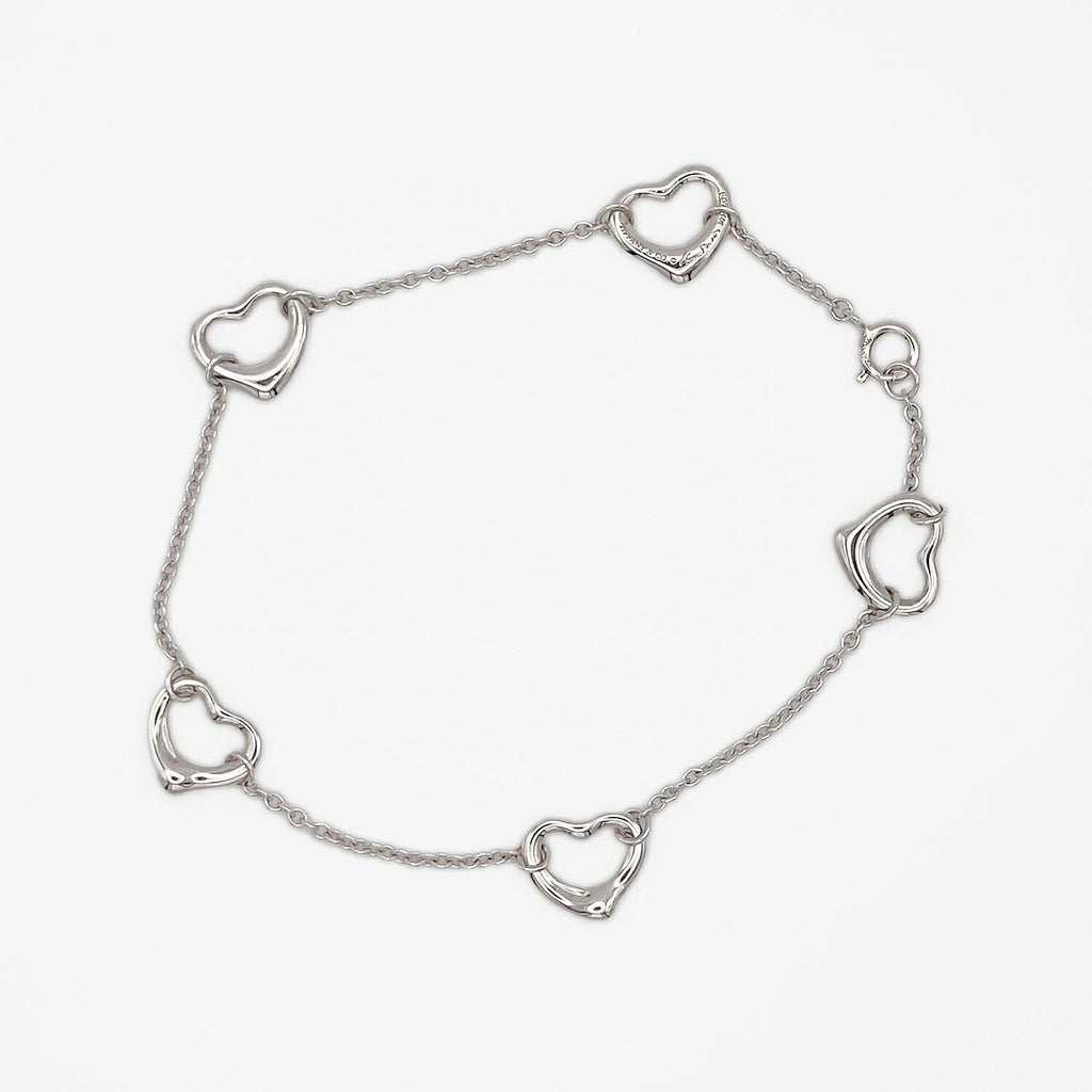 Tiffany&Co. ティファニー オープンハート 5P ブレスレット 新品仕上済