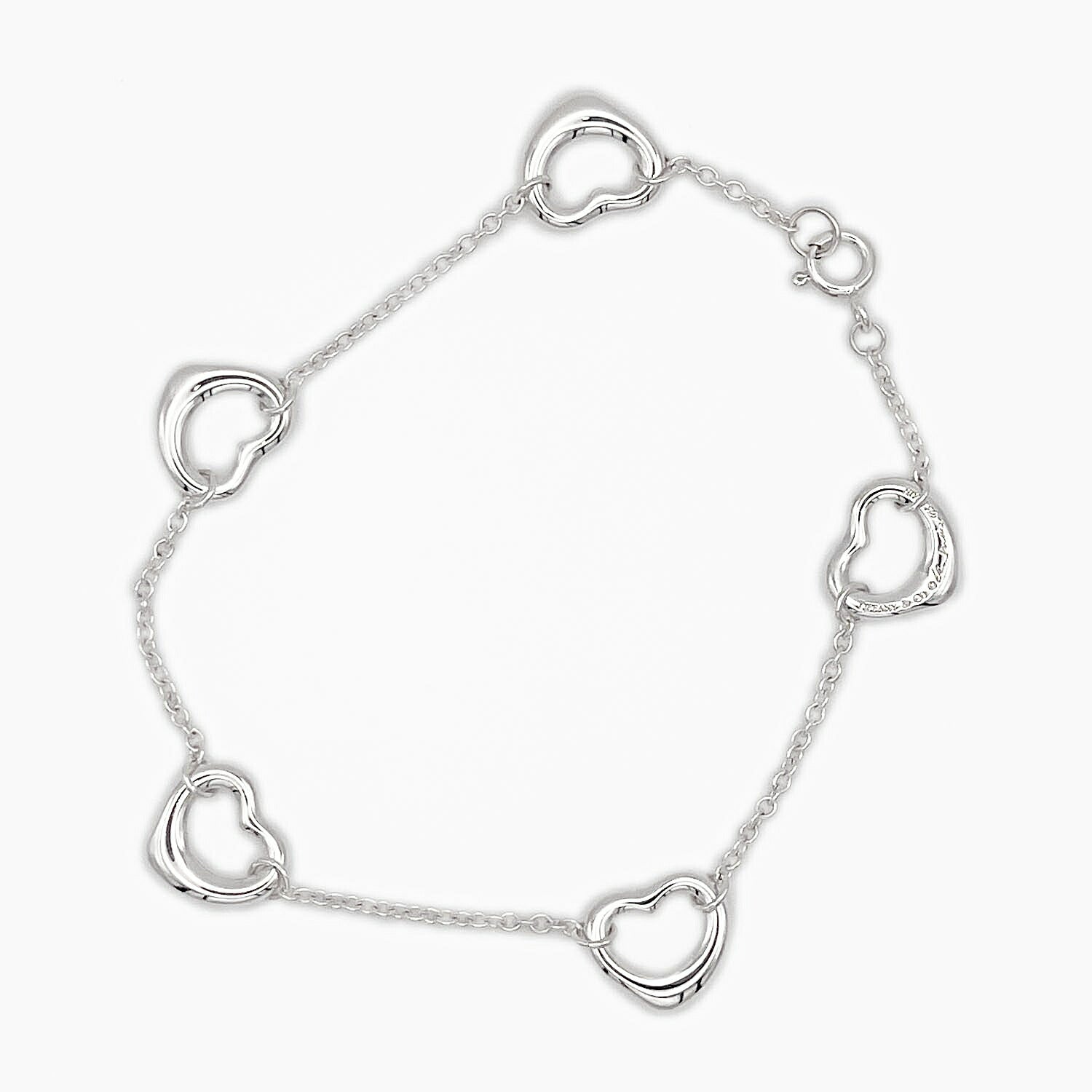 Tiffany&Co. ティファニー オープンハート 5P ブレスレット 新品仕上済