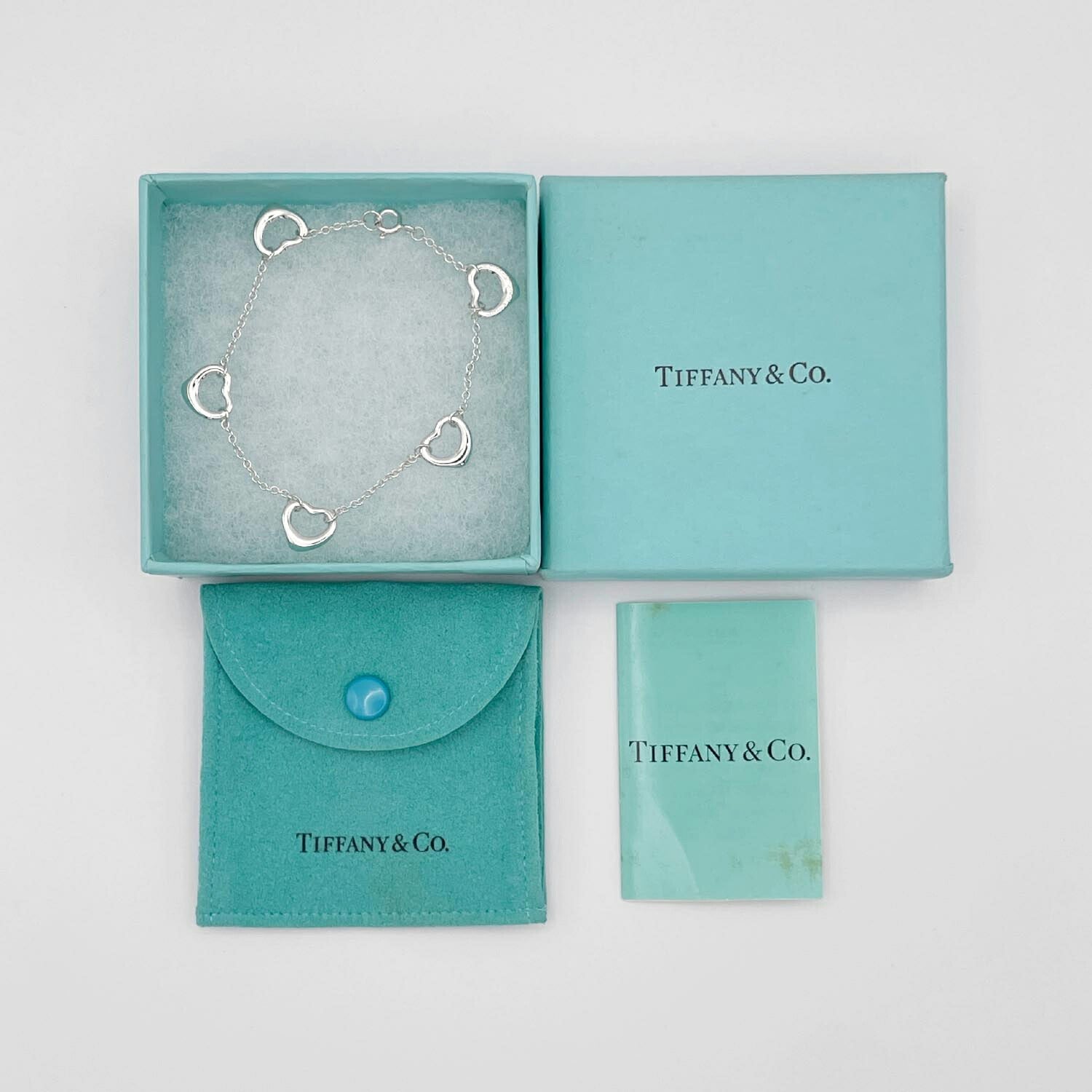 Tiffany&Co. ティファニー オープンハート 5P ブレスレット 新品仕上済