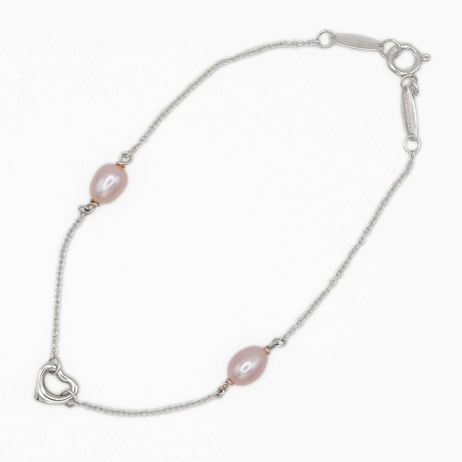 美品 Tiffany&Co. ティファニー パールバイ ザ ヤード オープン ハート ブレスレット 925