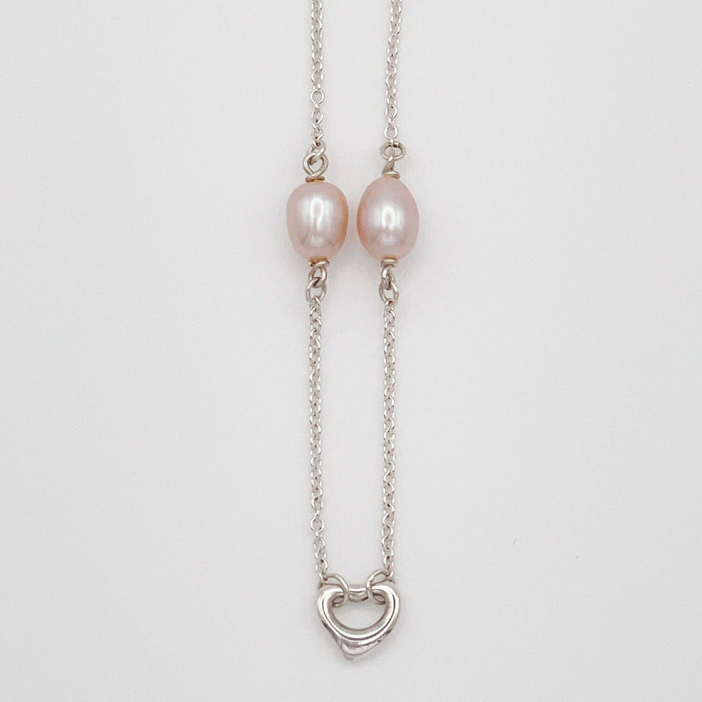 美品 Tiffany&Co. ティファニー パールバイ ザ ヤード オープン ハート ブレスレット 925