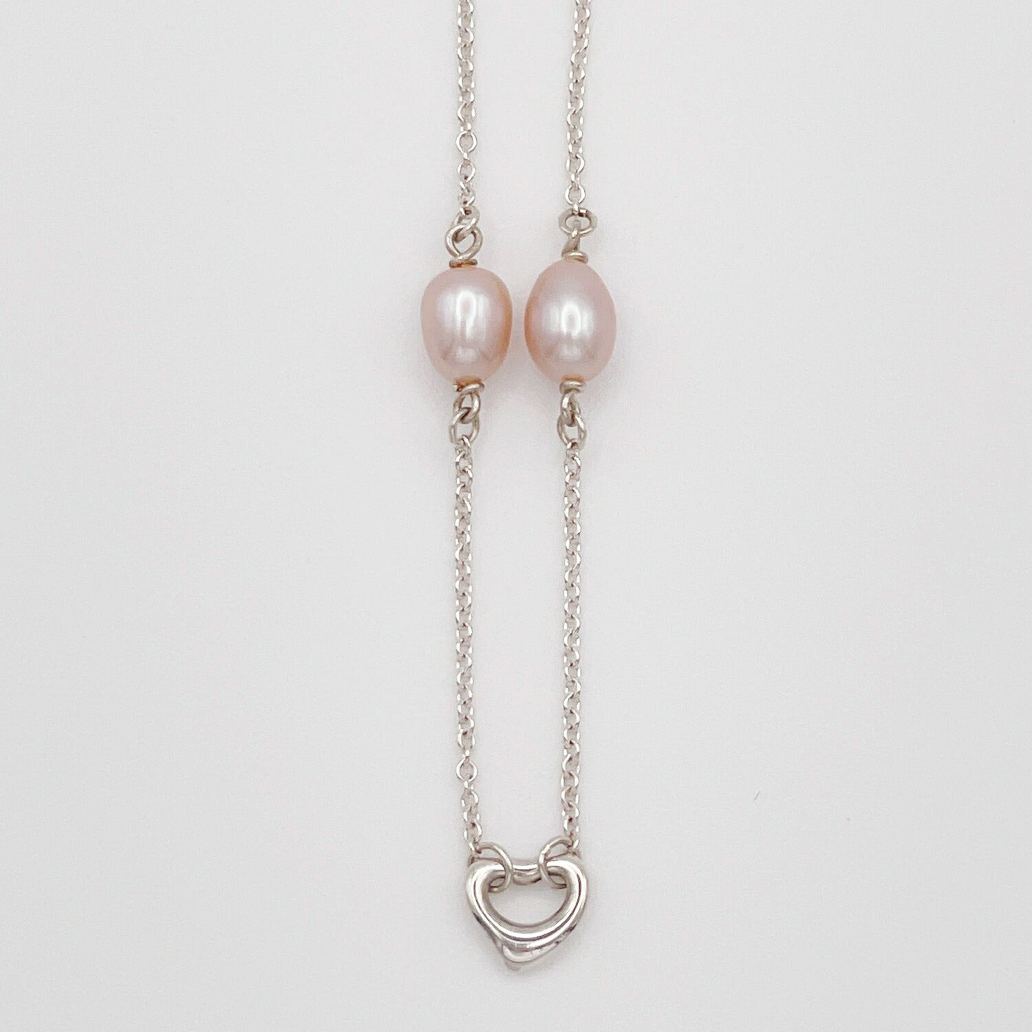 美品 Tiffany&Co. ティファニー パールバイ ザ ヤード オープン ハート ブレスレット 925