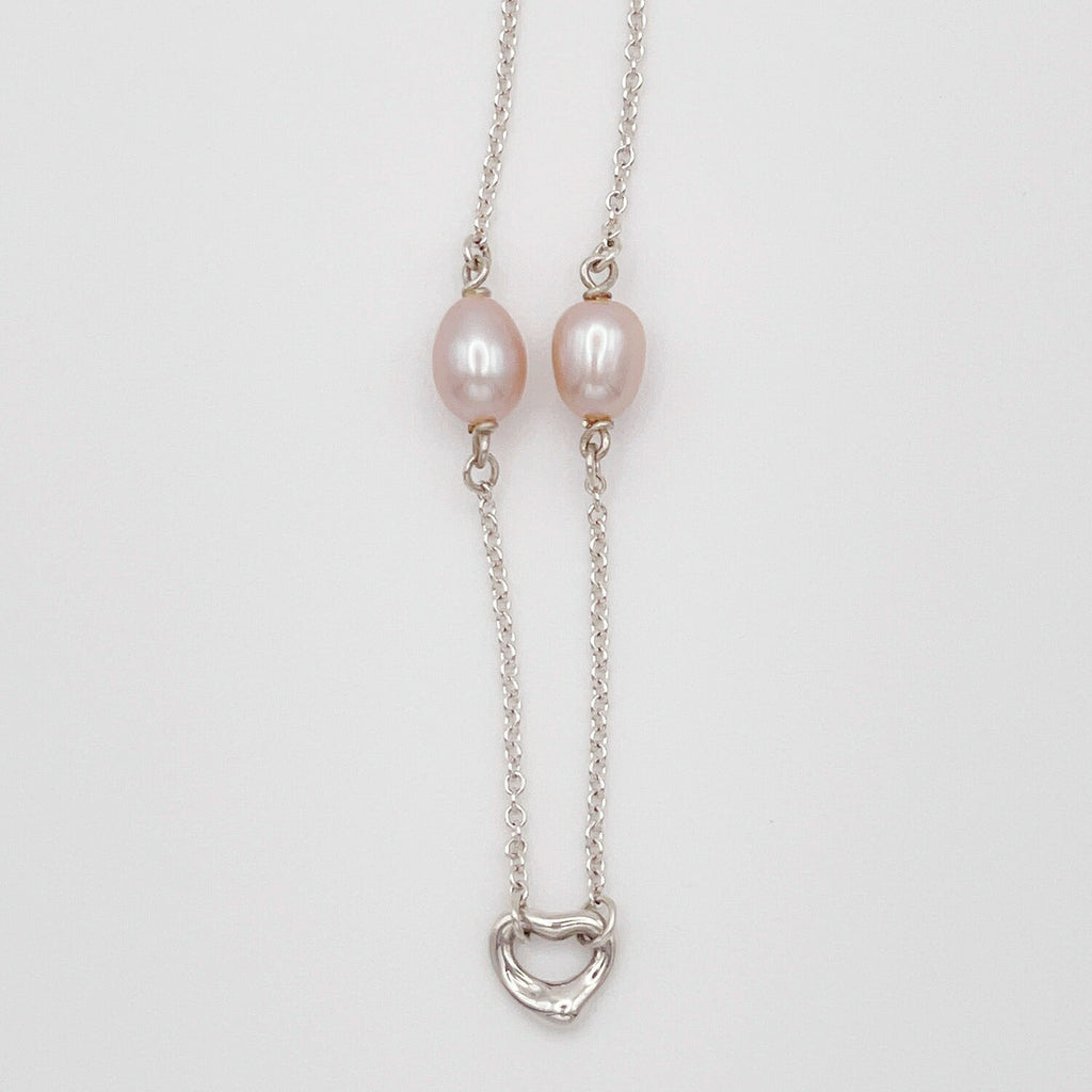 美品 Tiffany&Co. ティファニー パールバイ ザ ヤード オープン ハート ブレスレット 925