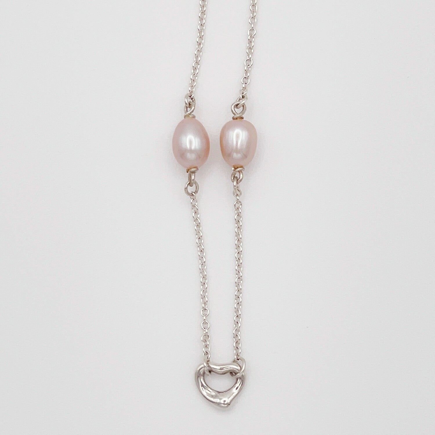 美品 Tiffany&Co. ティファニー パールバイ ザ ヤード オープン ハート ブレスレット 925