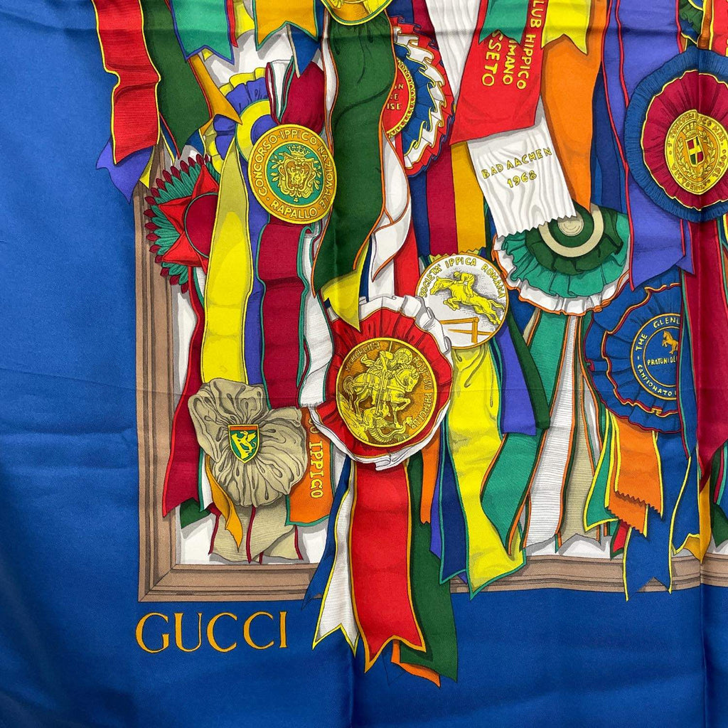 GUCCI グッチ スカーフ ヴィンテージ 大判 乗リボン ロゼッタ