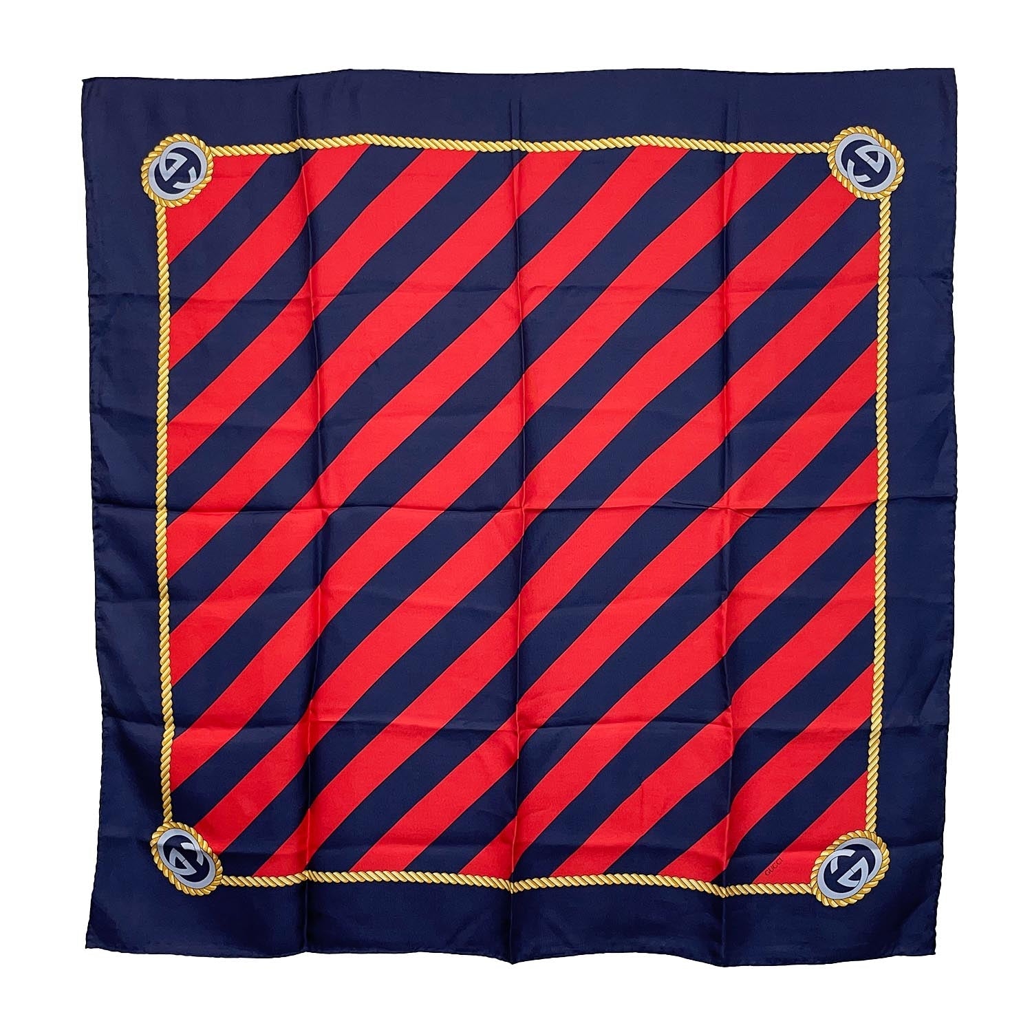 GUCCI グッチ スカーフ 88cm×87cm レジメンタル ストライプ