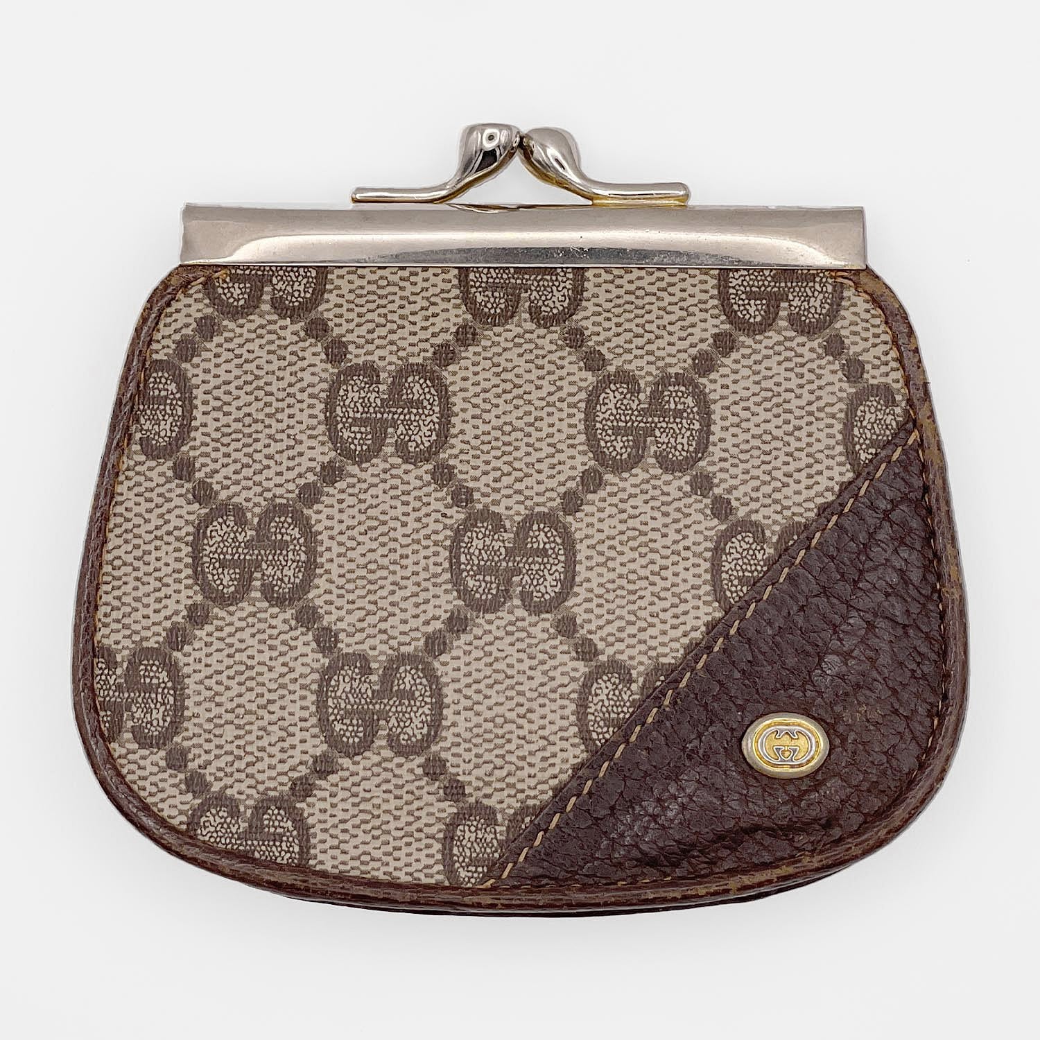 GUCCI GGキャンバス コインケース ガマ口 オールド ヴィンテージ